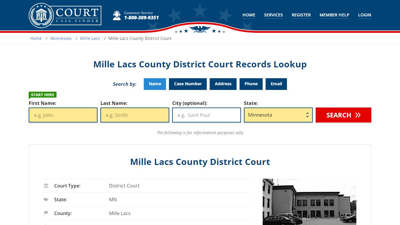 Mille Lacs County District Court Records Lookup - CourtCaseFinder.com